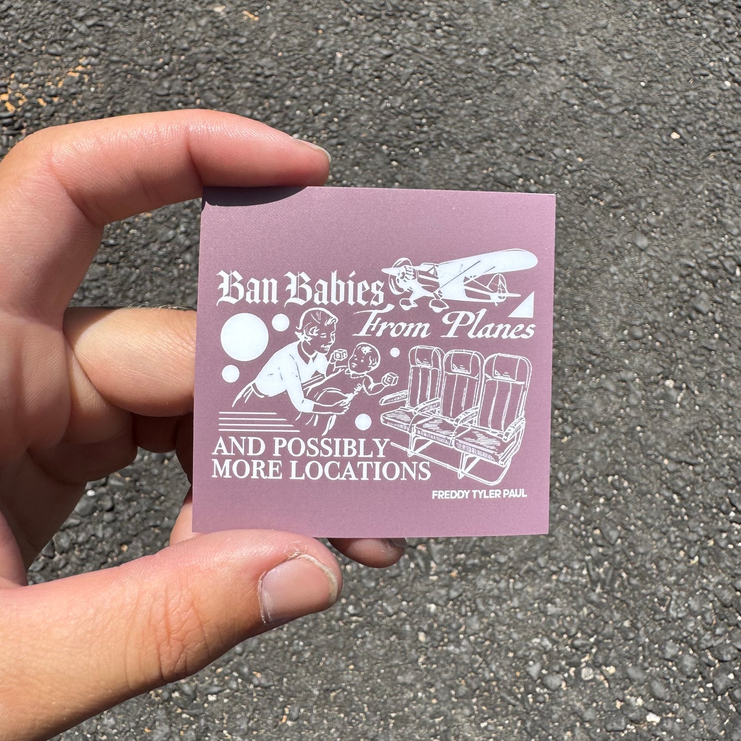 'Ban Babies' Little Sticker