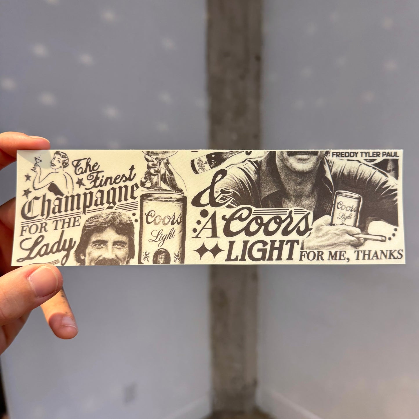 ‘Champagne & Coors’ Bumper Sticker