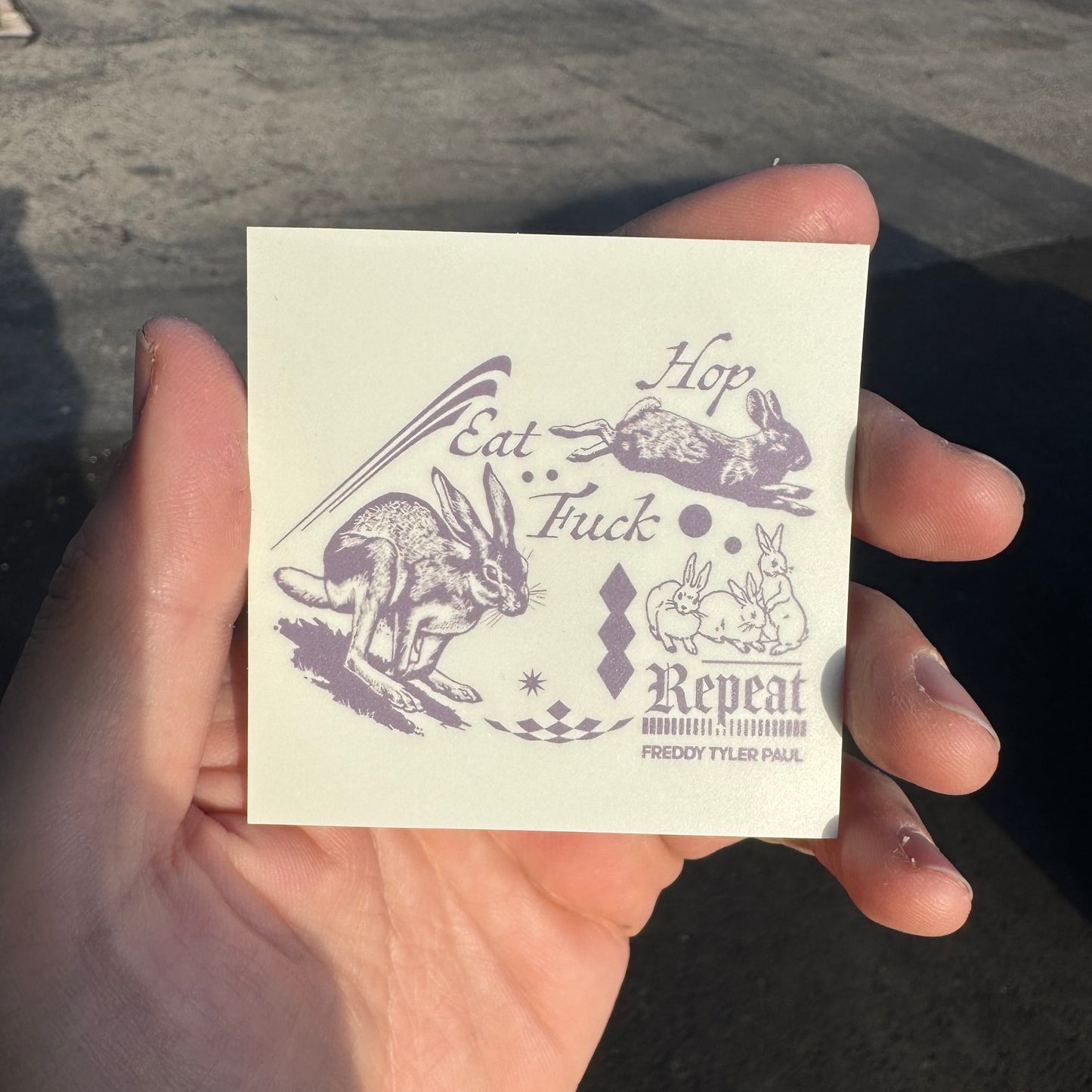 'Eat, Hop, Fuck' Sticker