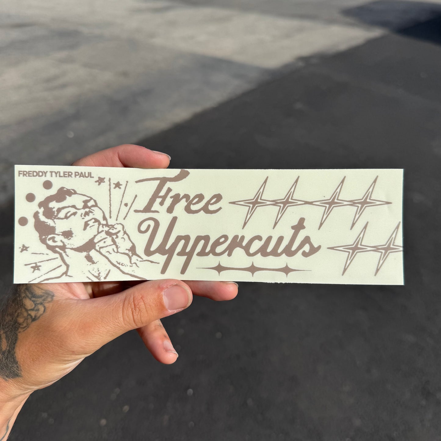 ‘Free Uppercuts’ Bumper Sticker