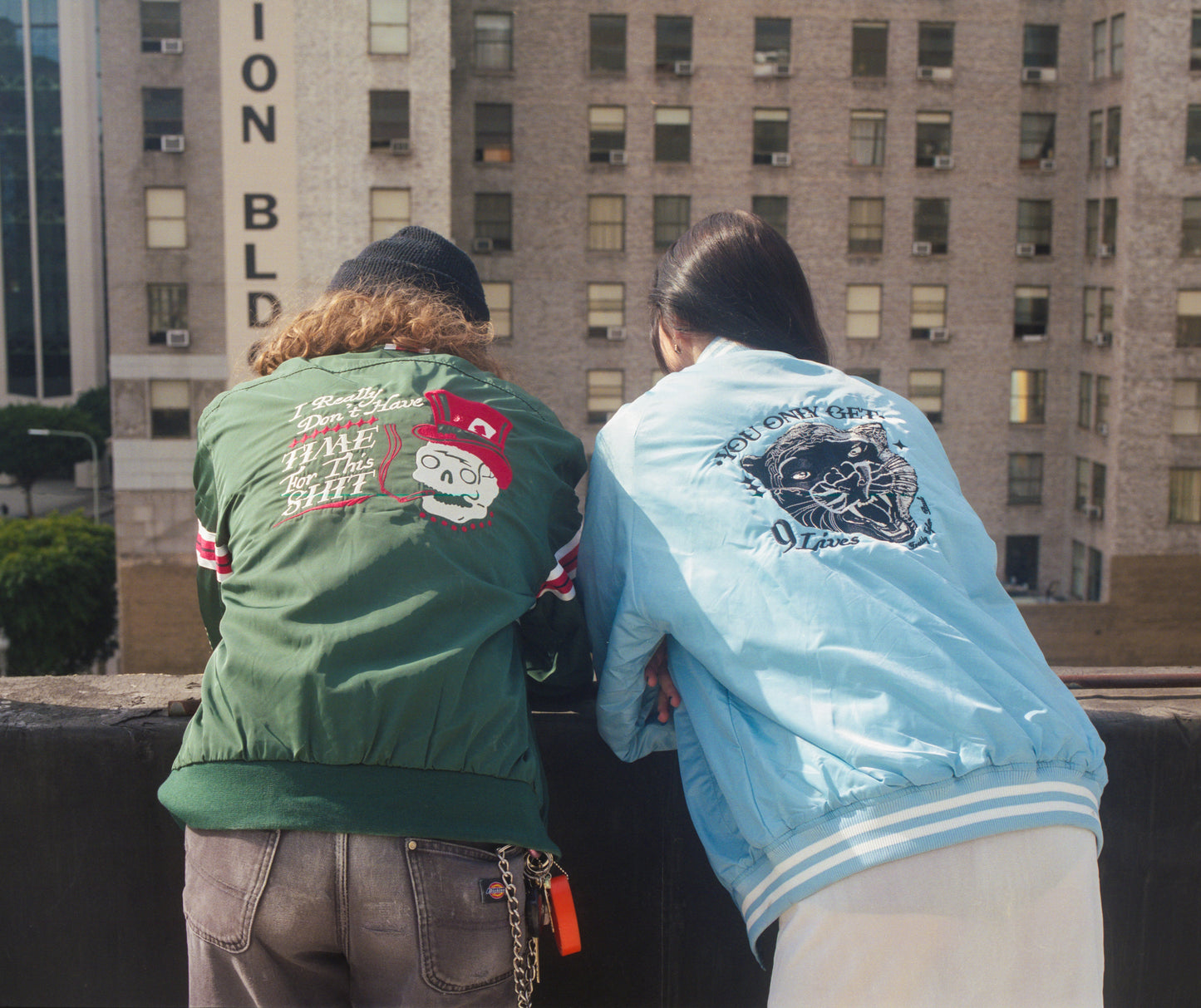 'No Time For This Shit' Dom Taped Bomber Jacket