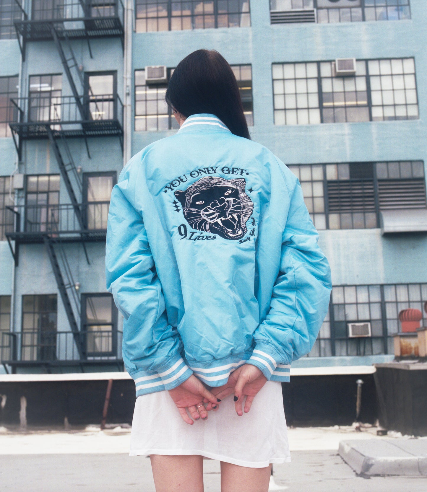 '9 Lives' Letterman Bomber Jacket